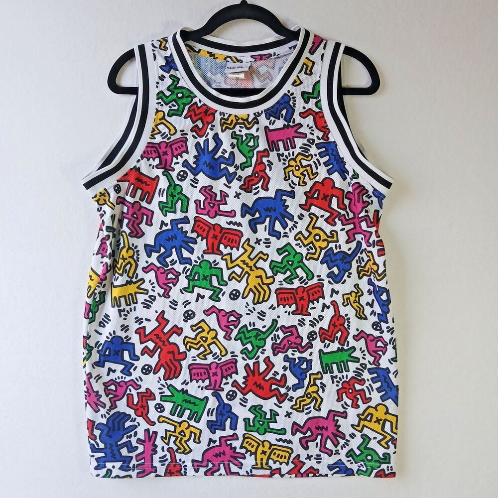 RARE Keith Haring Medium Sleeveless Basketball Jersey Tank Urban Outfitters Art